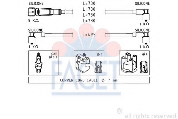 FACET 4.9518 Ignition Cable Kit